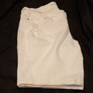 Old Navy White distressed Bermuda Denim